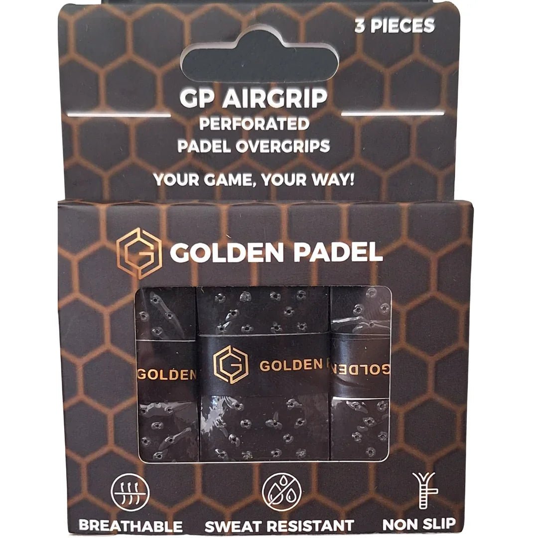 GP Airgrips - Perforated Padel Overgrips - Golden Padel